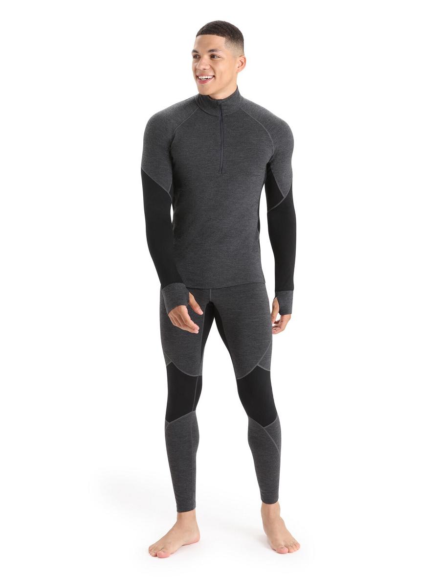 Jet Heather / Black Icebreaker BodyfitZone™ Merino 260 Zone Thermal Men's Leggings | AU 1138CTVE